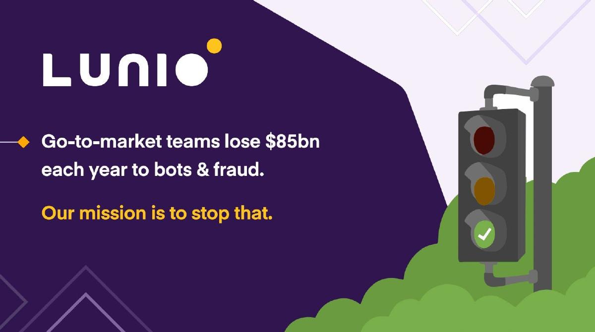 Lunio pitch deck slide 1 of 12