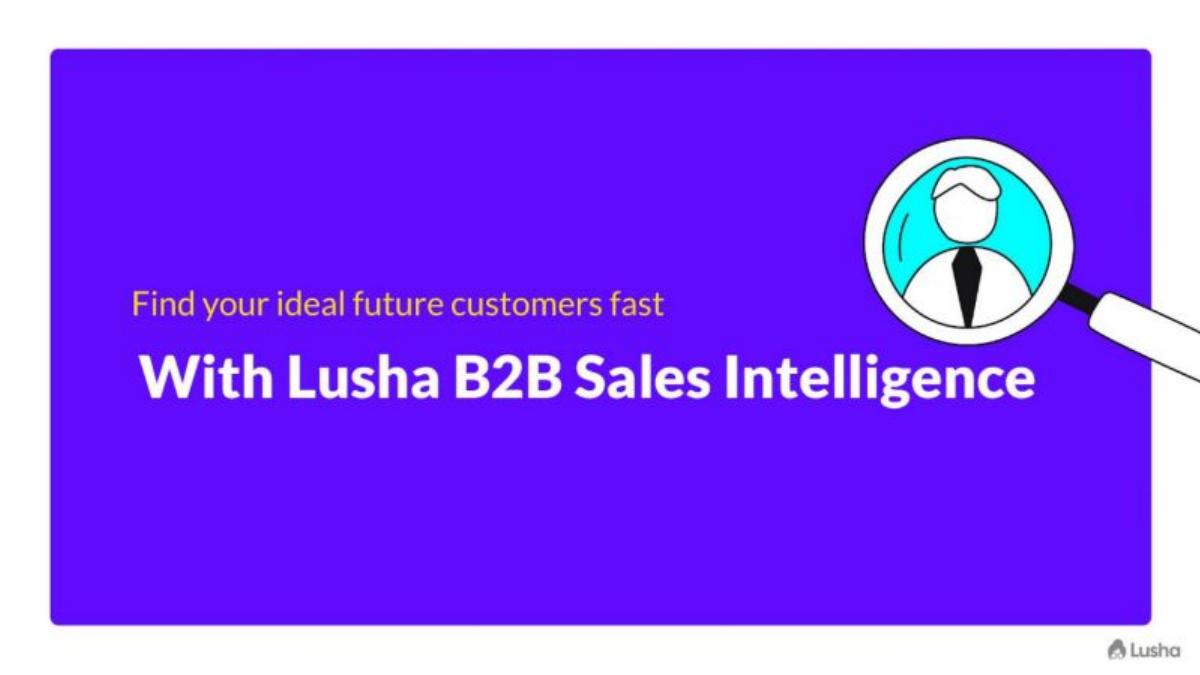 Lusha pitch deck slide 1 of 14