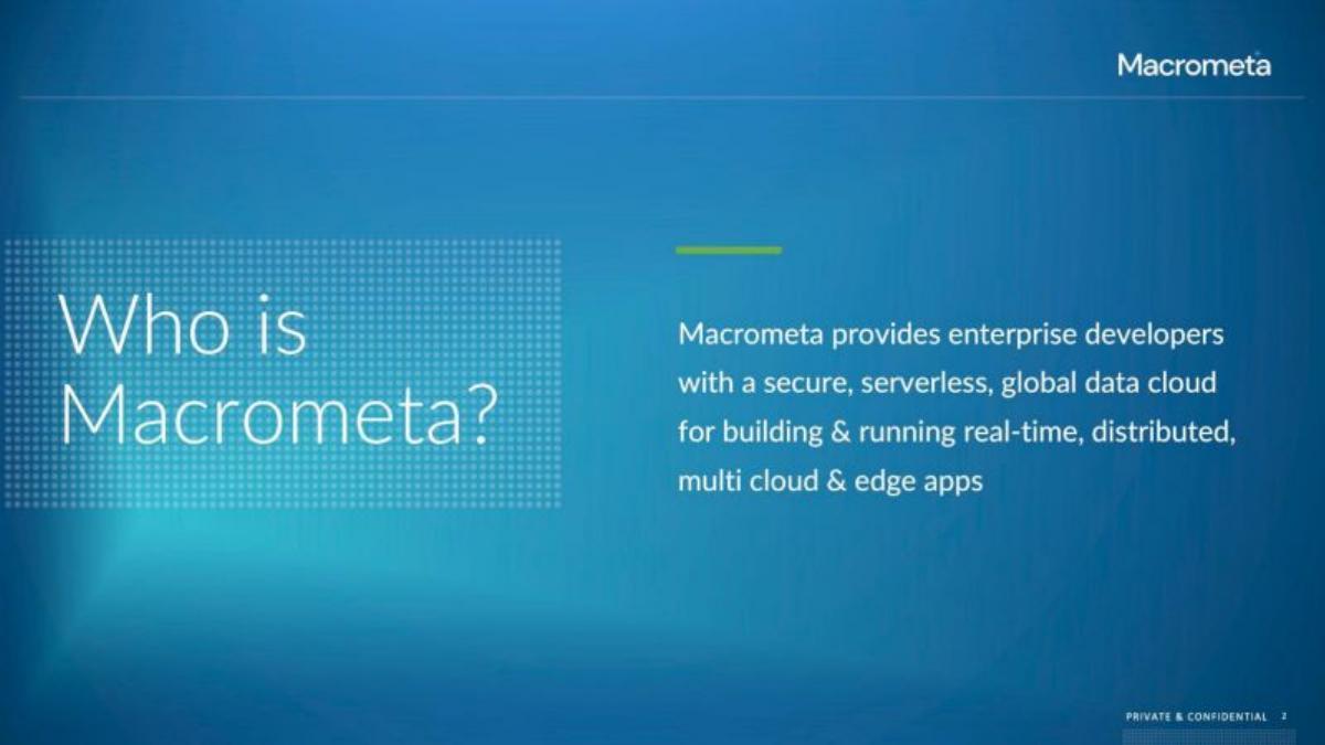 Macrometa pitch deck slide 2 of 37