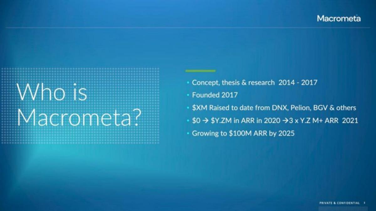 Macrometa pitch deck slide 3 of 37