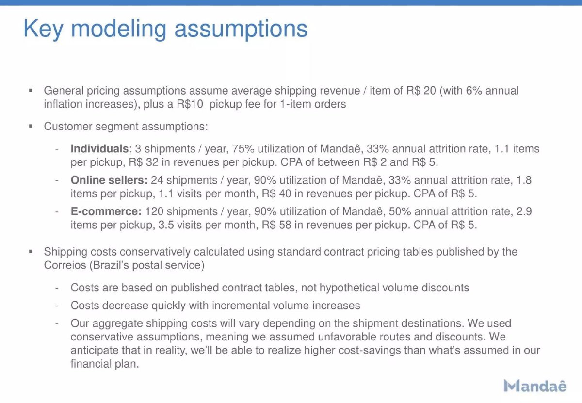 Mandaê pitch deck unit cost at volume slide 27