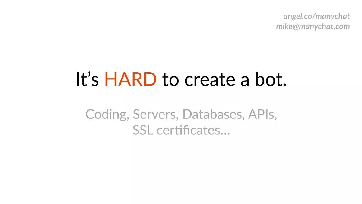 ManyChat pitch deck slide 5 of 10
