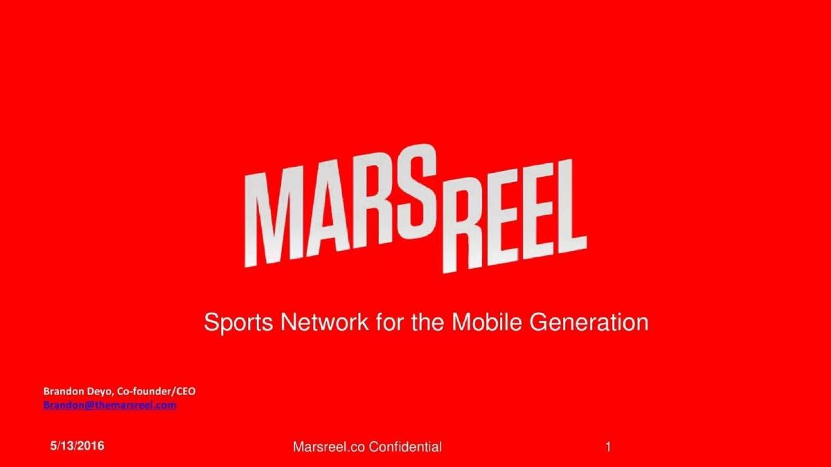 Mars Reel pitch deck slide 1 of 8