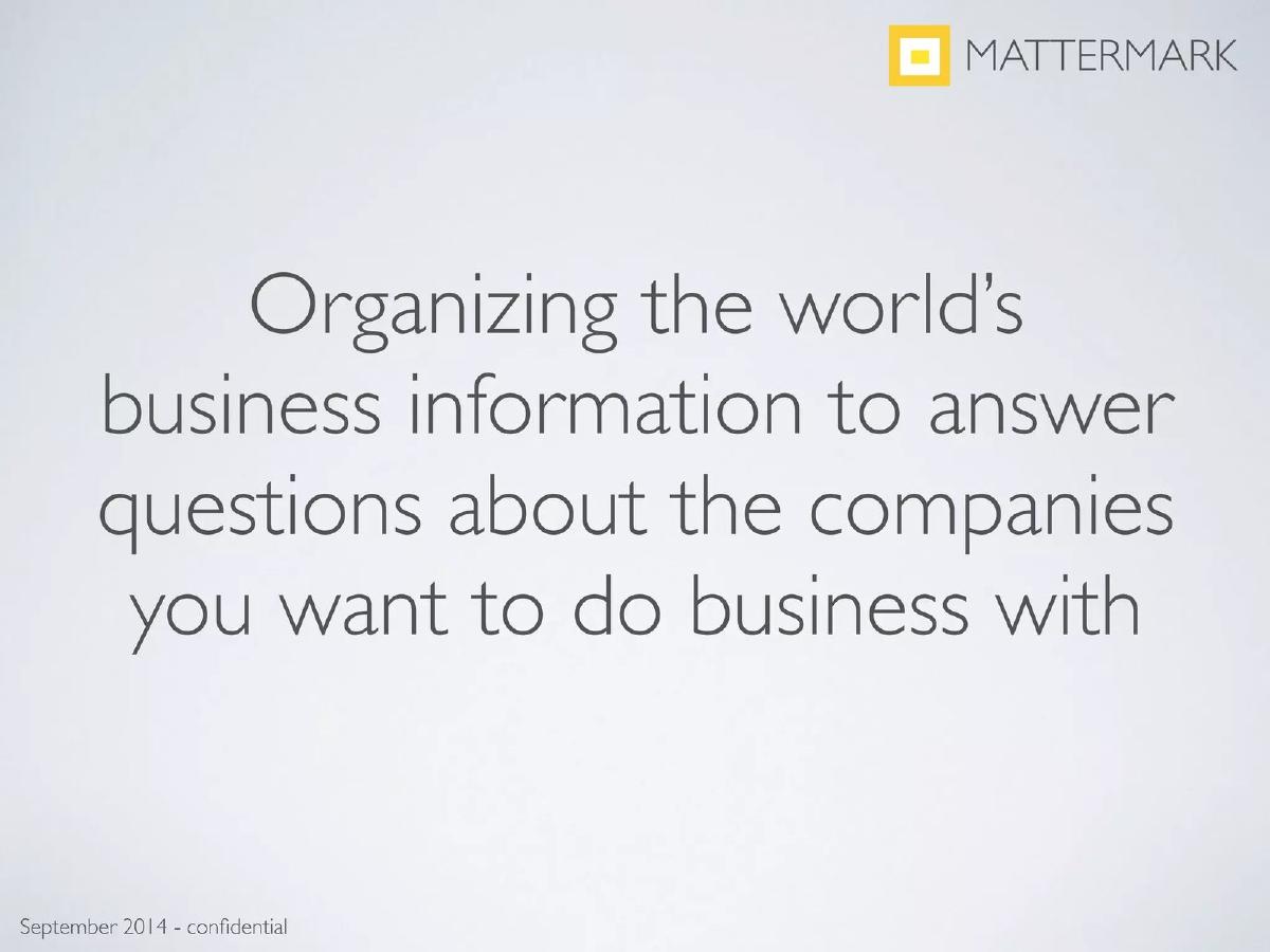 Mattermark pitch deck slide 2 of 30