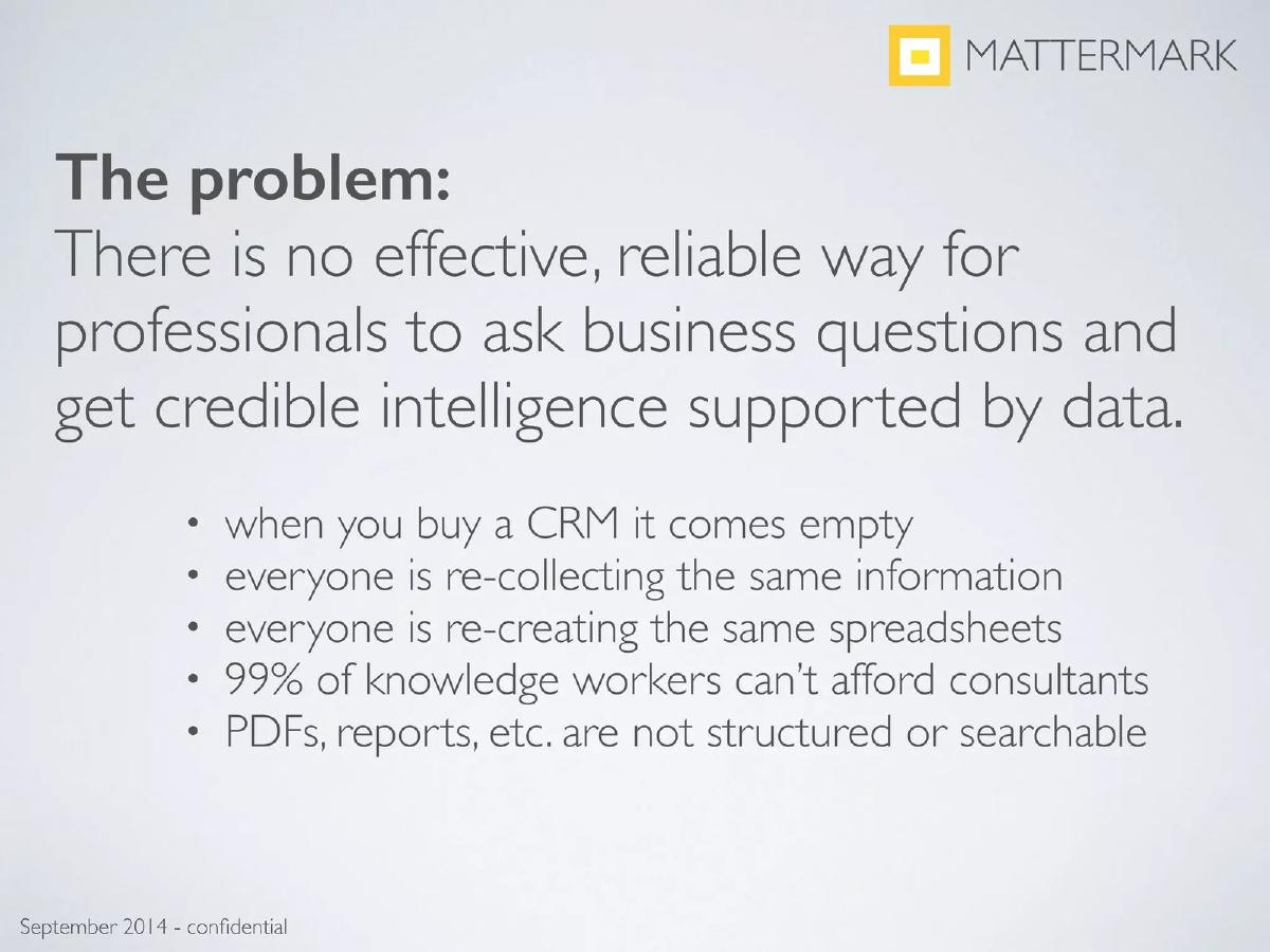 Mattermark pitch deck slide 4 of 30