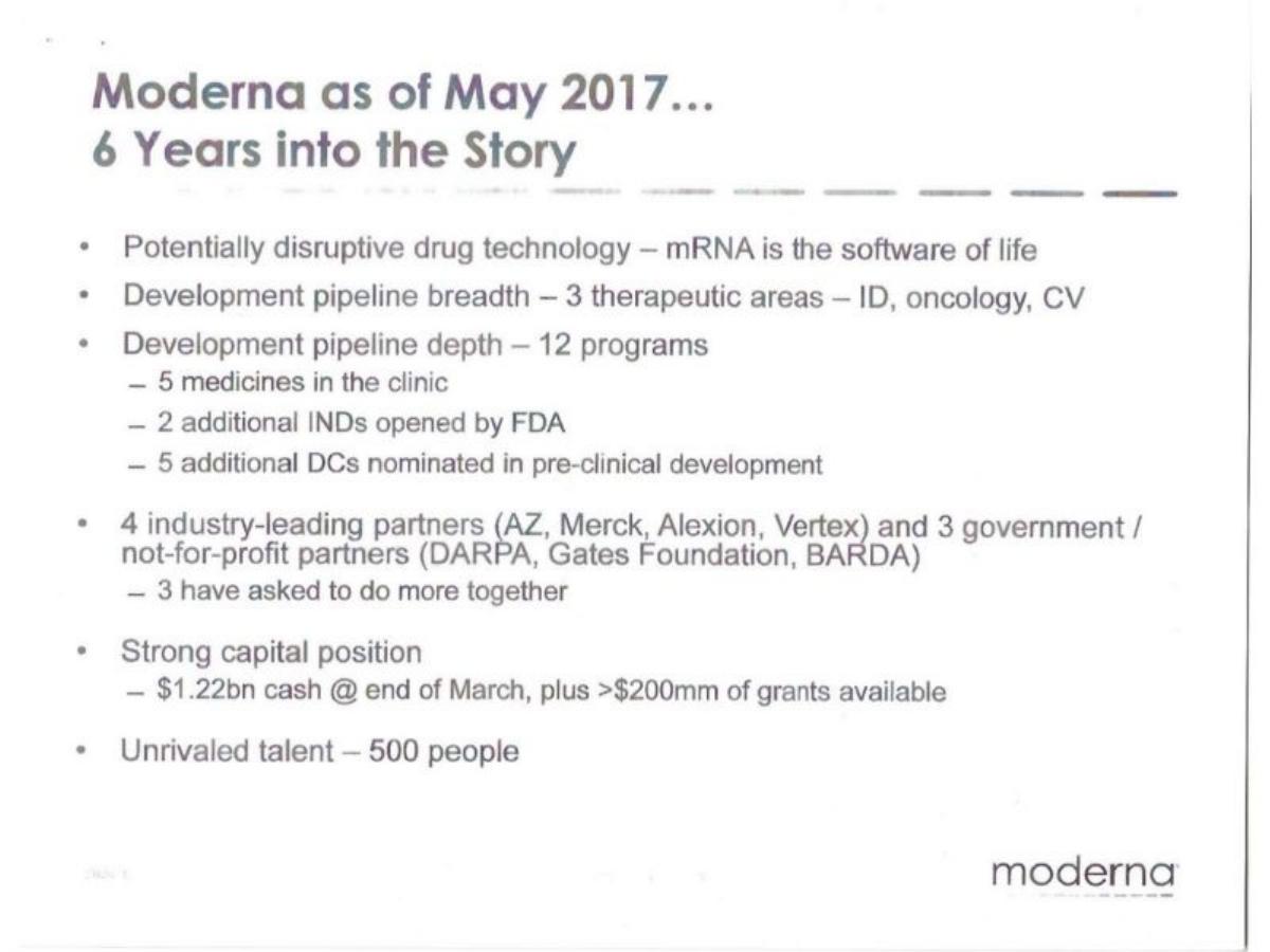 Moderna pitch deck slide 3 of 40