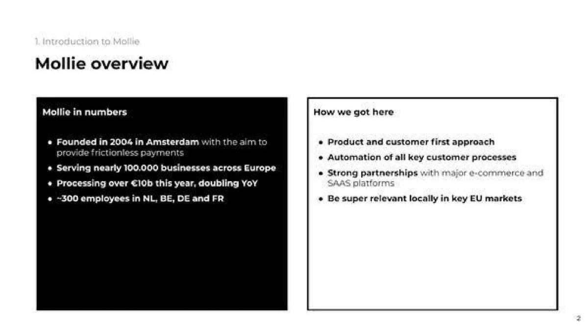 Mollie pitch deck slide 2 of 7