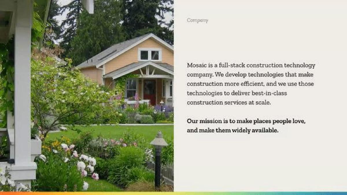 Mosaic pitch deck slide 2 of 21