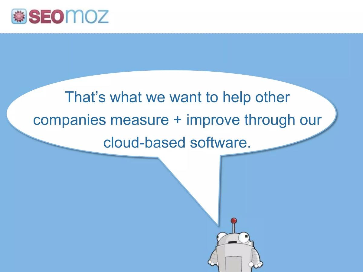 SEO Moz (now Moz) pitch deck slide 6 of 36