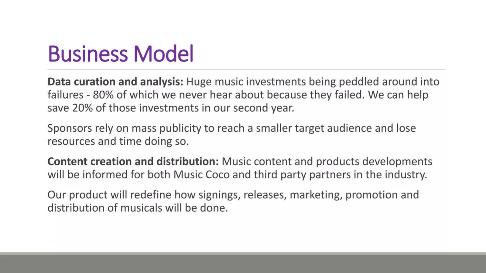 Music Coco pitch deck business-model slide 10