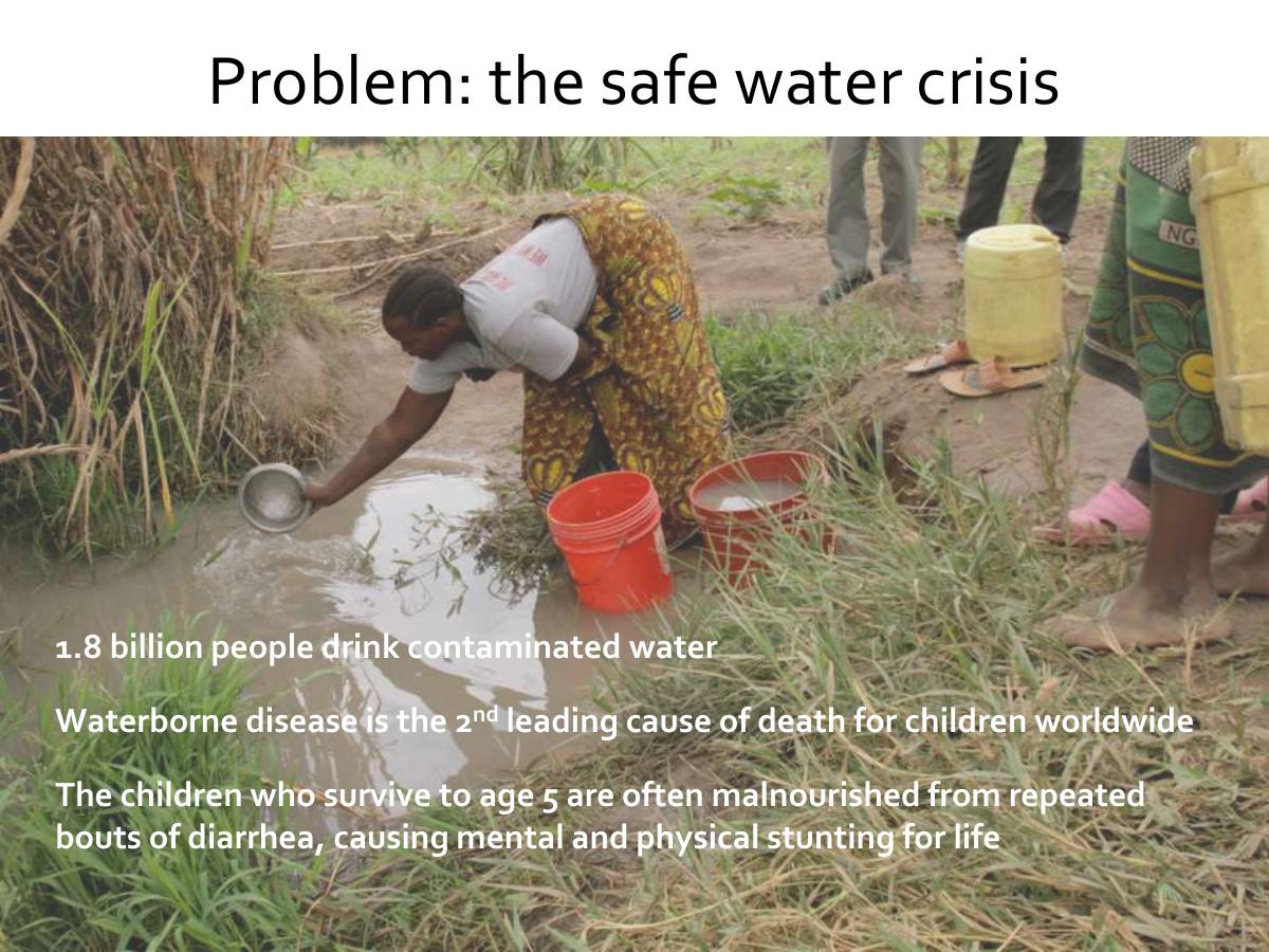 mWater pitch deck slide 3 of 9
