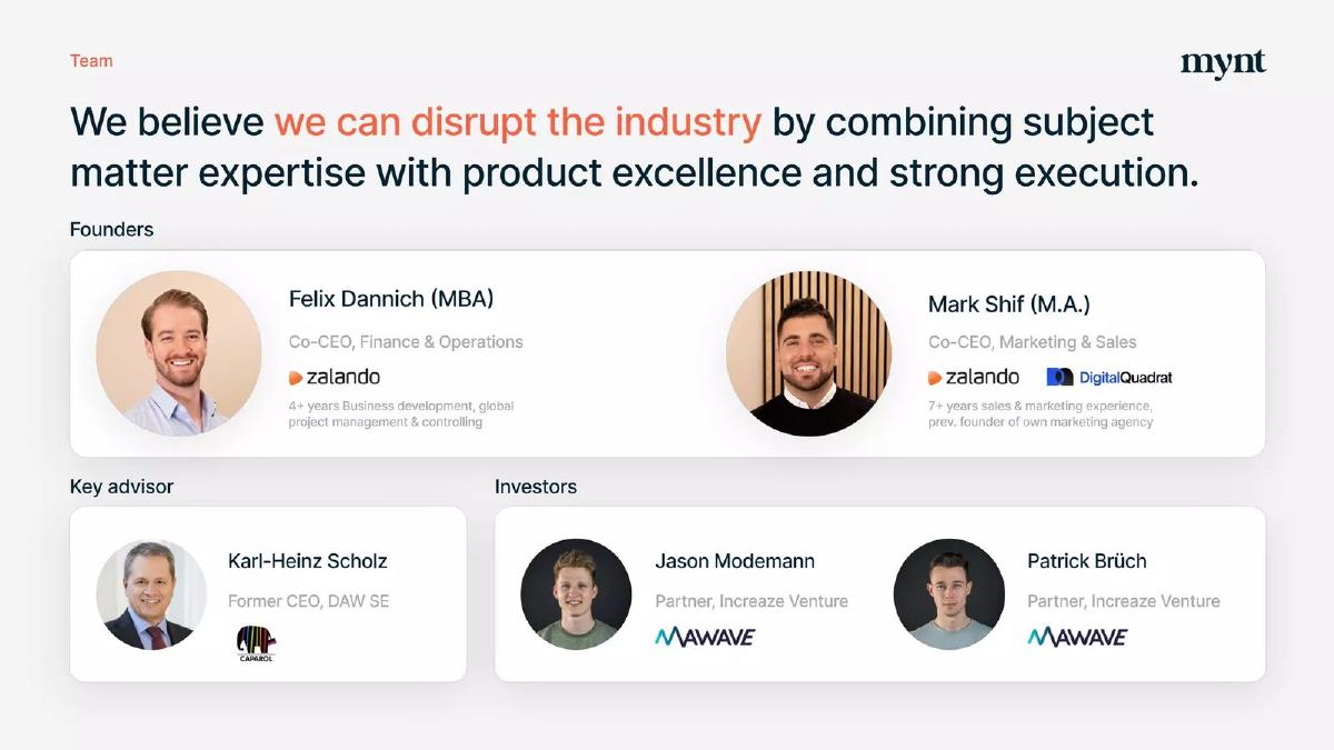 Mynt pitch deck slide 2 of 12