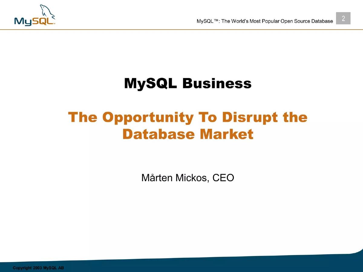 MySQL pitch deck slide 2