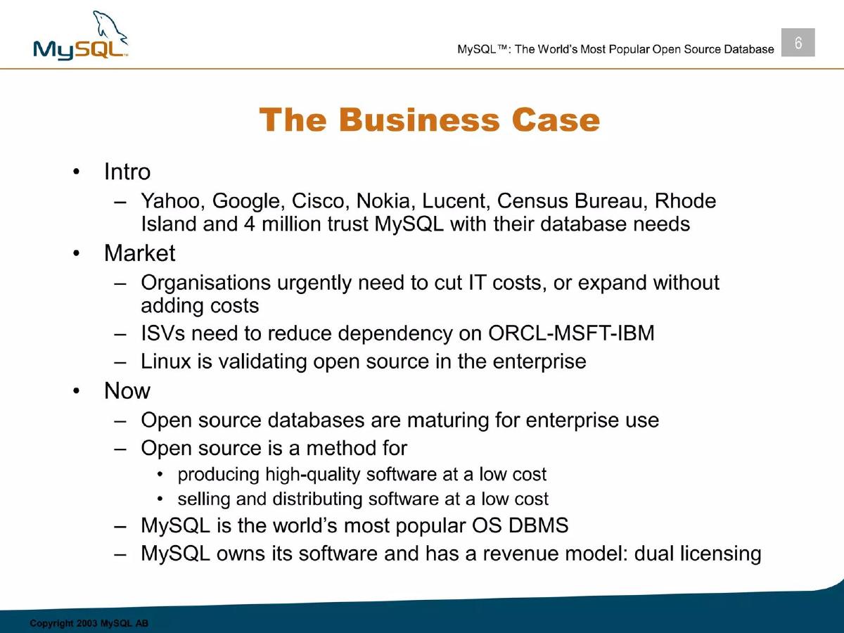 MySQL pitch deck slide 6