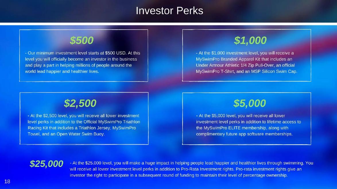 MySwimPro pitch deck Ask slide 18