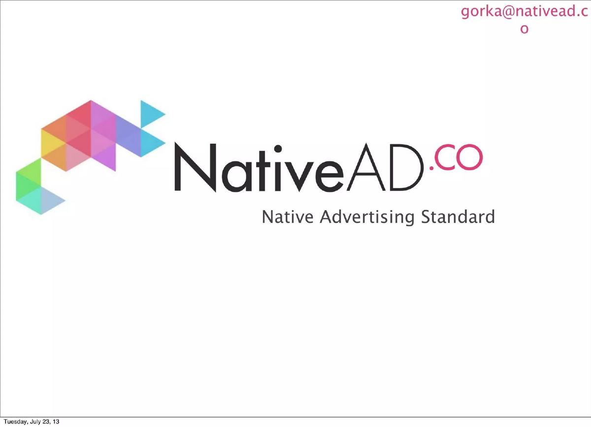 NativeAD pitch deck slide 1 of 21