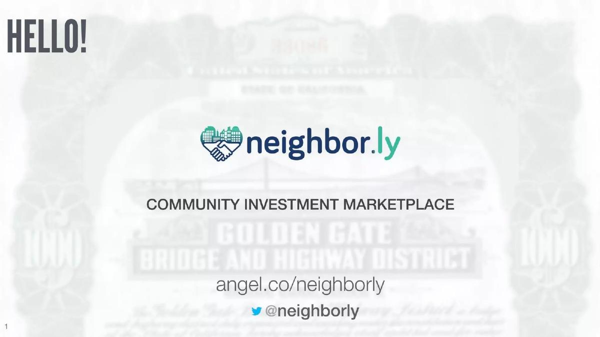 Neighborly pitch deck slide 1 of 21