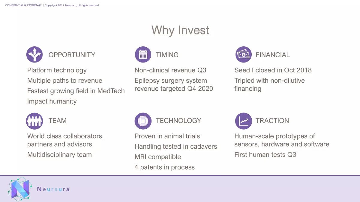 Neuraura pitch deck ask slide 12