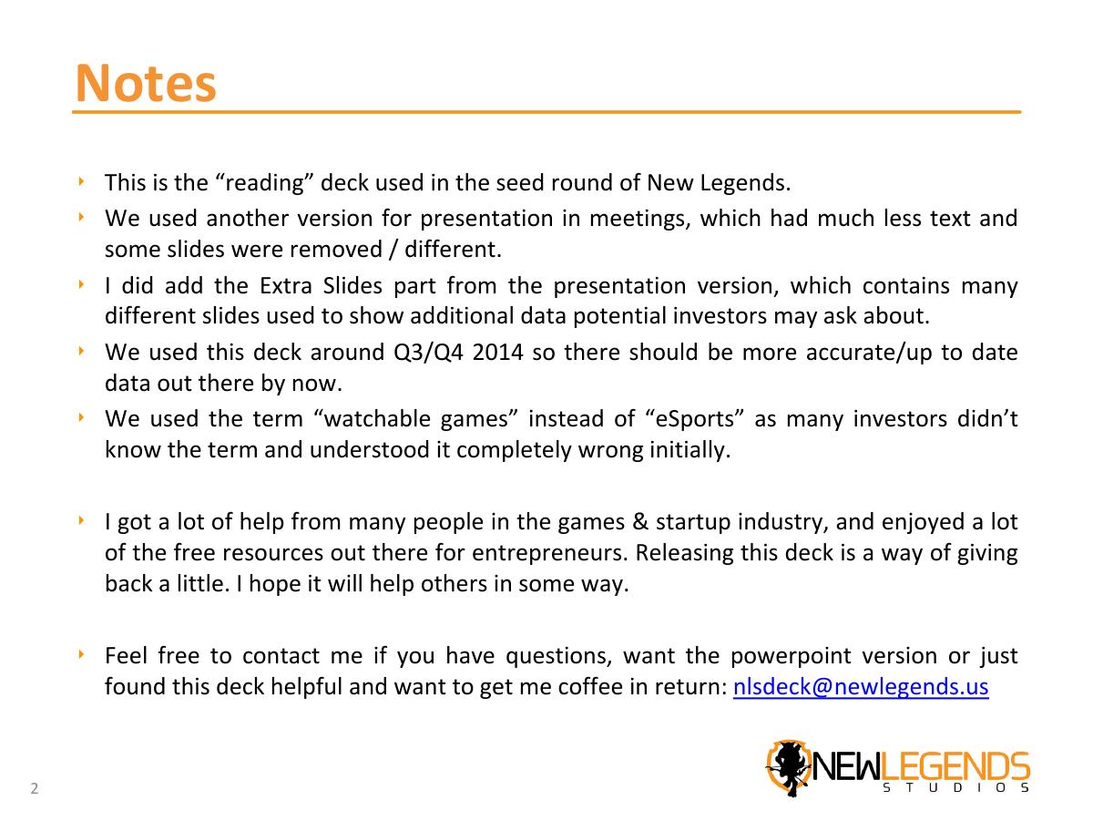 NewLegends Studios (Forest Tribes: Rise of Heroes) pitch deck slide 2 of 50