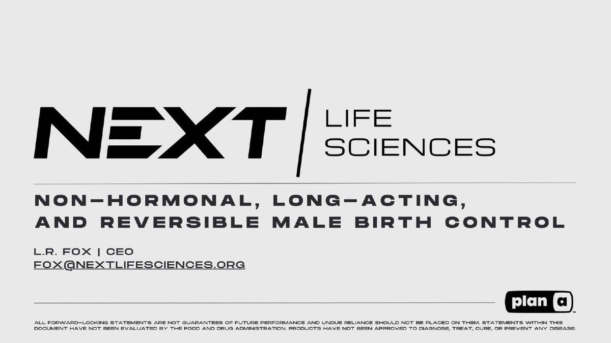 NEXT Life Sciences pitch deck slide 1 of 16