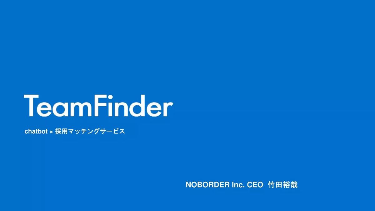 noborder (TeamFinder) pitch deck slide 1 of 12