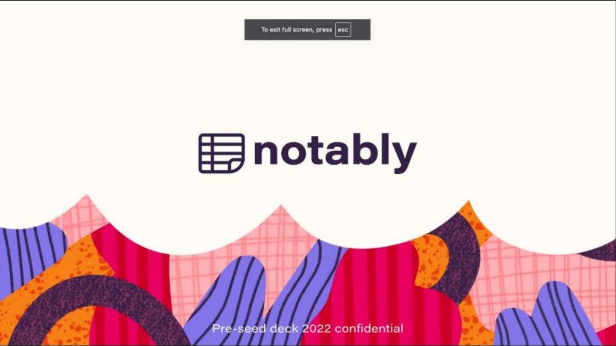 Notably pitch deck slide 1 of 20