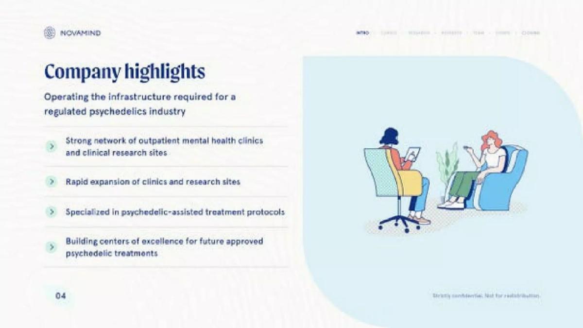 Novamind pitch deck slide 4 of 20