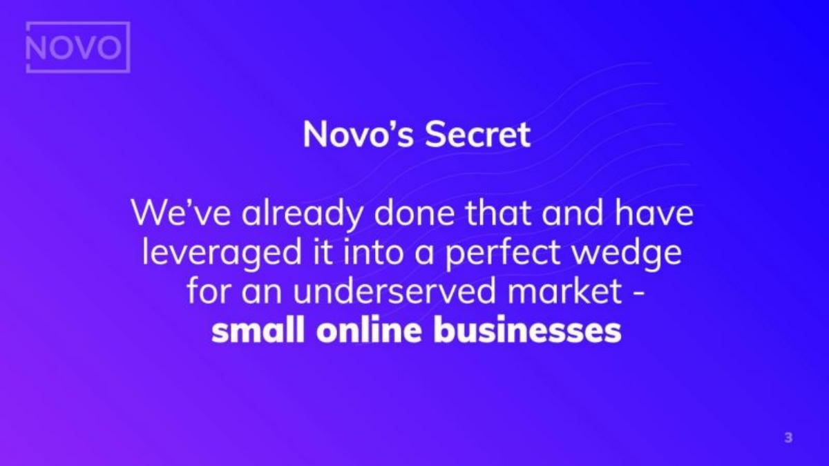 Novo pitch deck slide 4 of 13
