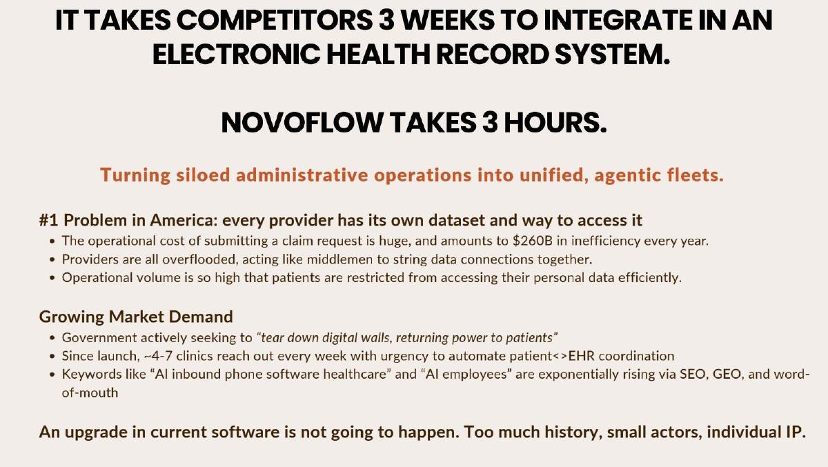 Novoflow pitch deck slide 2 of 9