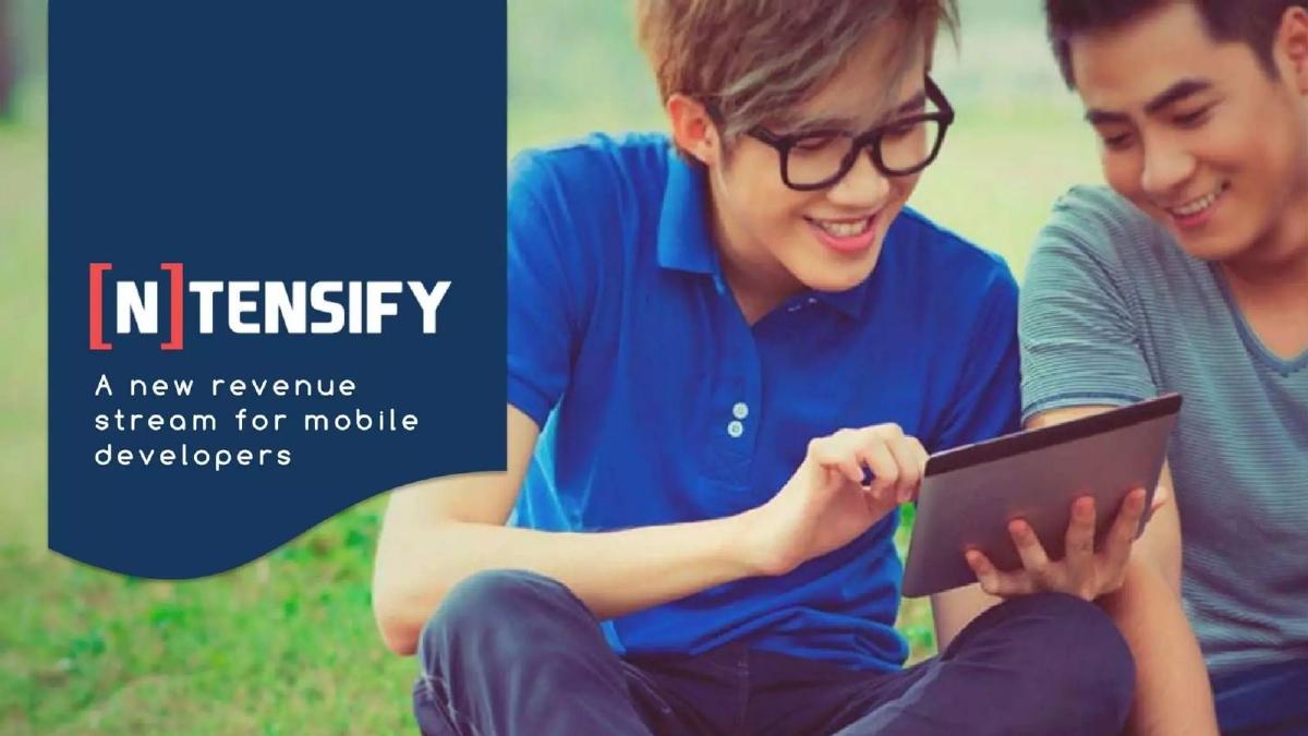 ntensify pitch deck slide 1 of 8