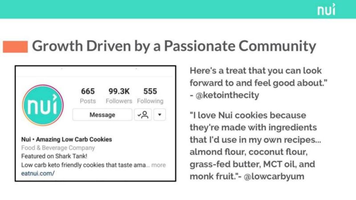 Nui Cookies pitch deck slide 6 of 10