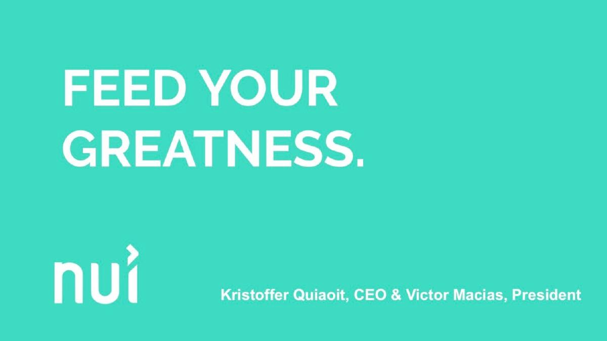 Nui pitch deck slide 1 of 9