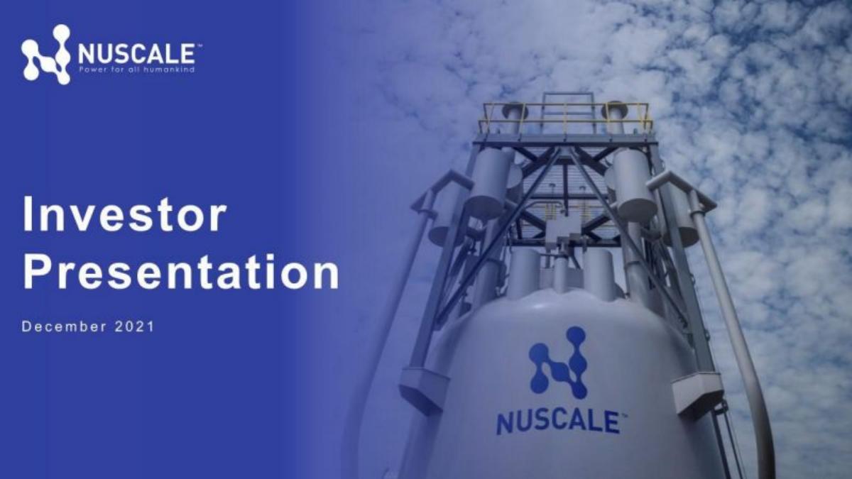 NuScale pitch deck slide 1 of 45