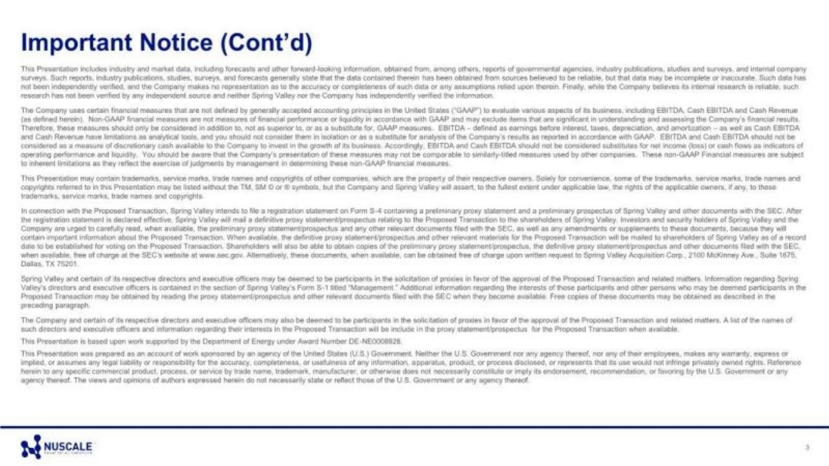 NuScale pitch deck slide 3 of 45