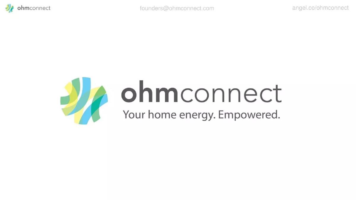 OhmConnect pitch deck slide 1 of 15
