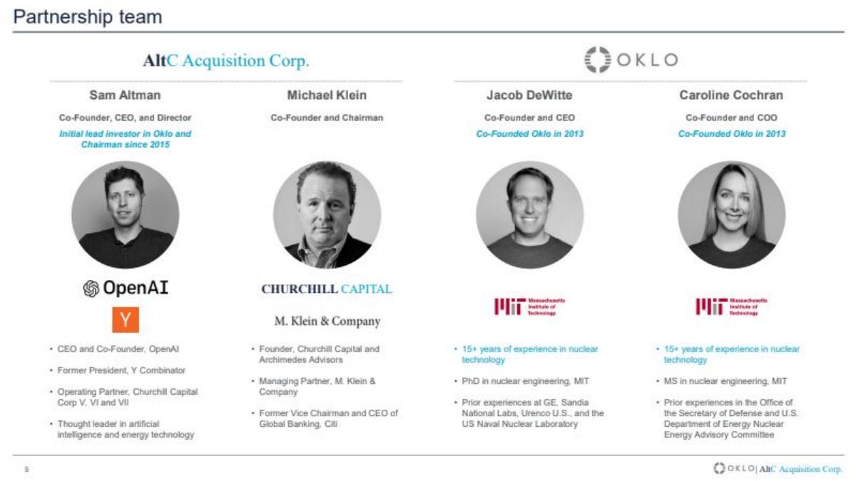 Oklo SPAC pitch deck slide 5 of 47