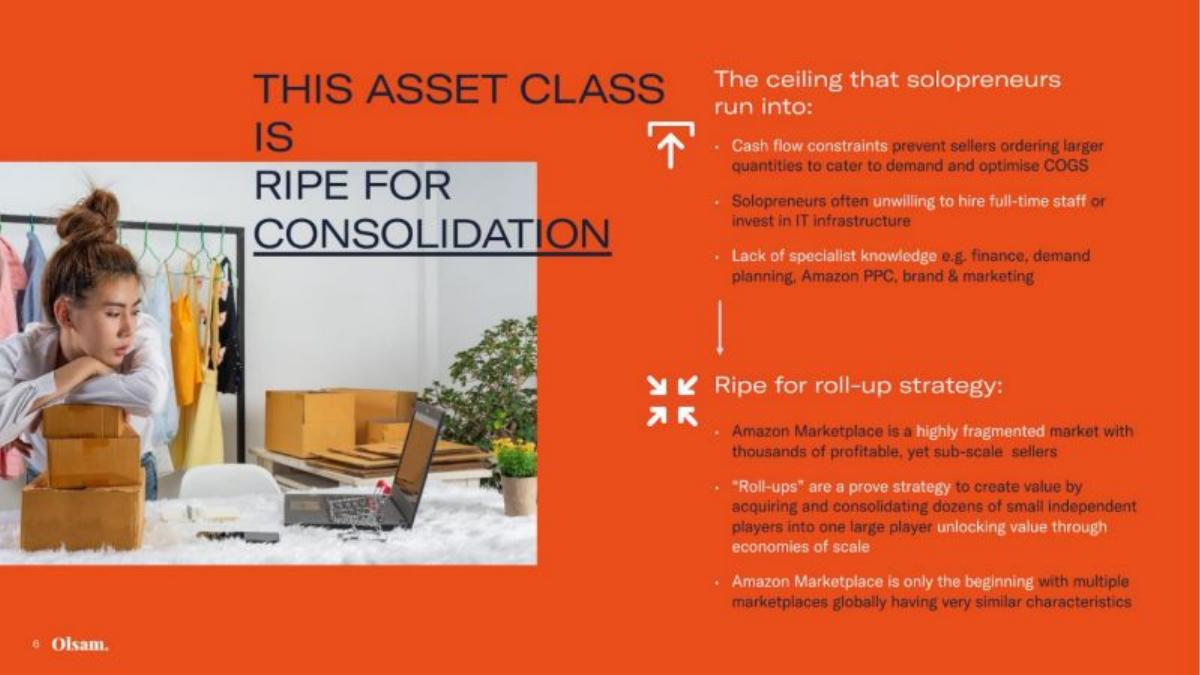 Olsam pitch deck slide 6 of 12