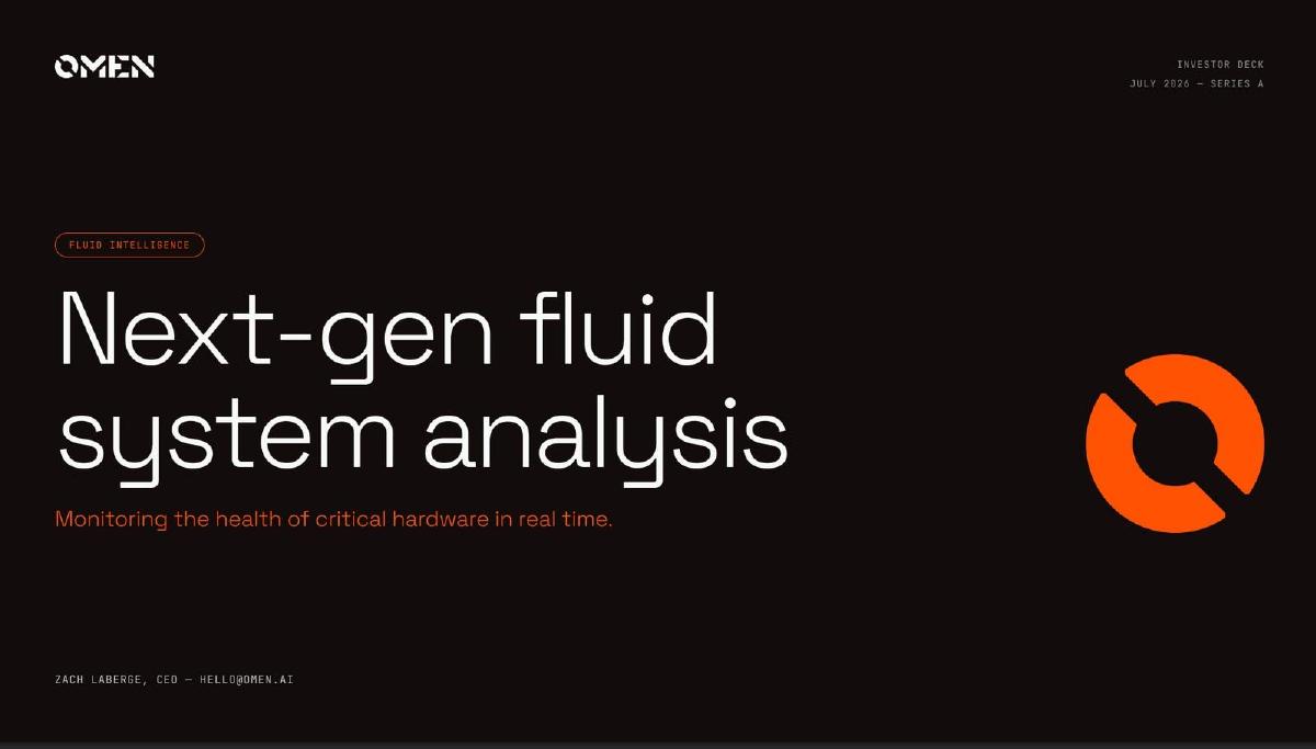 Omen AI pitch deck slide 1 of 10