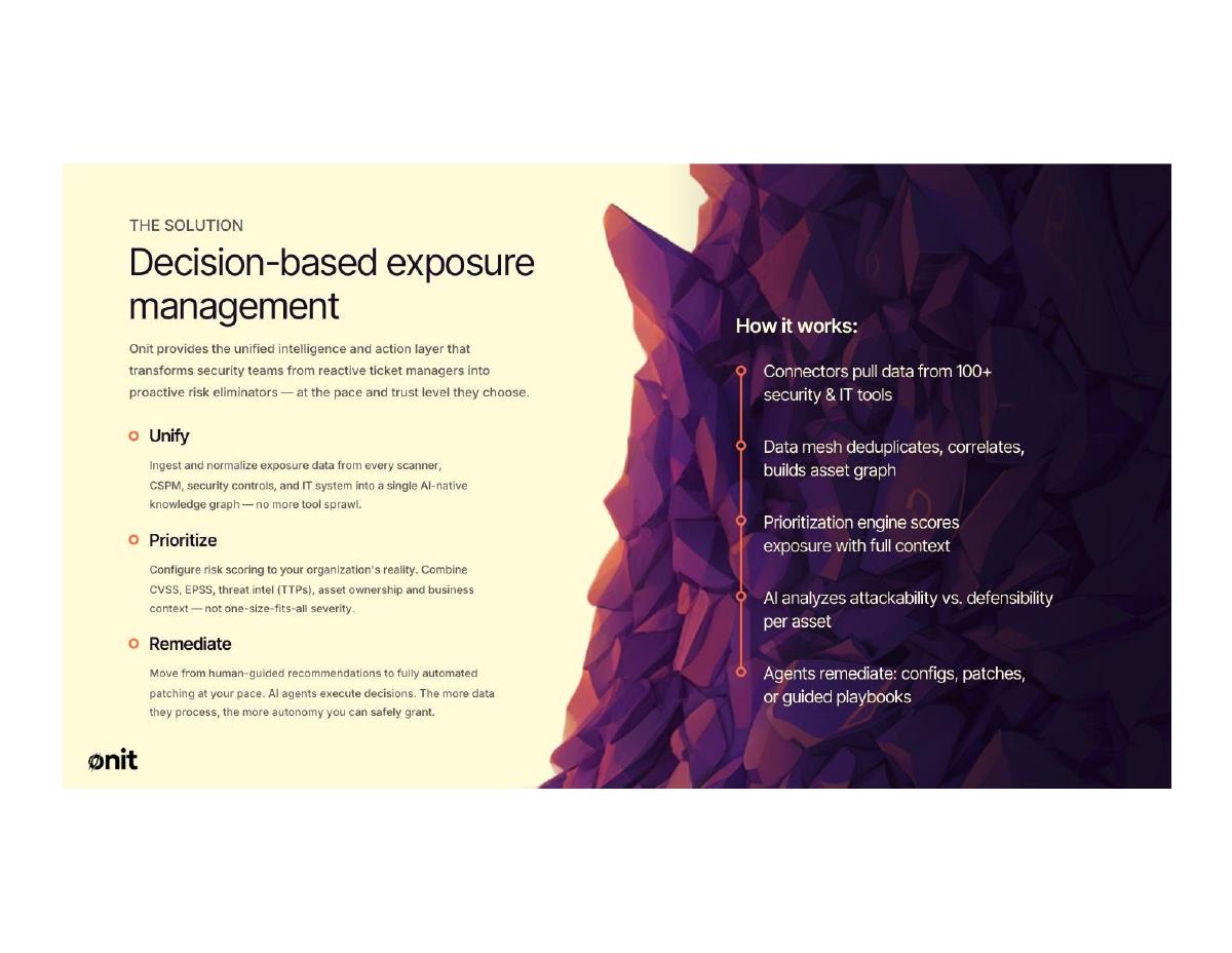 Onit Security pitch deck slide 5 of 7