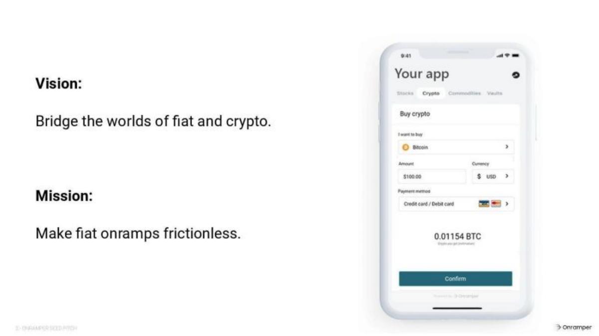 Onramper pitch deck slide 2 of 14