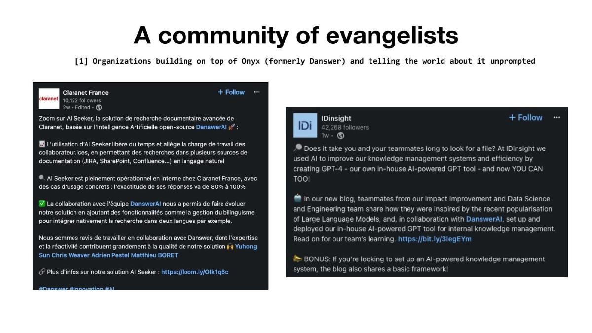 Onyx (formerly Danswer) pitch deck slide 6 of 9