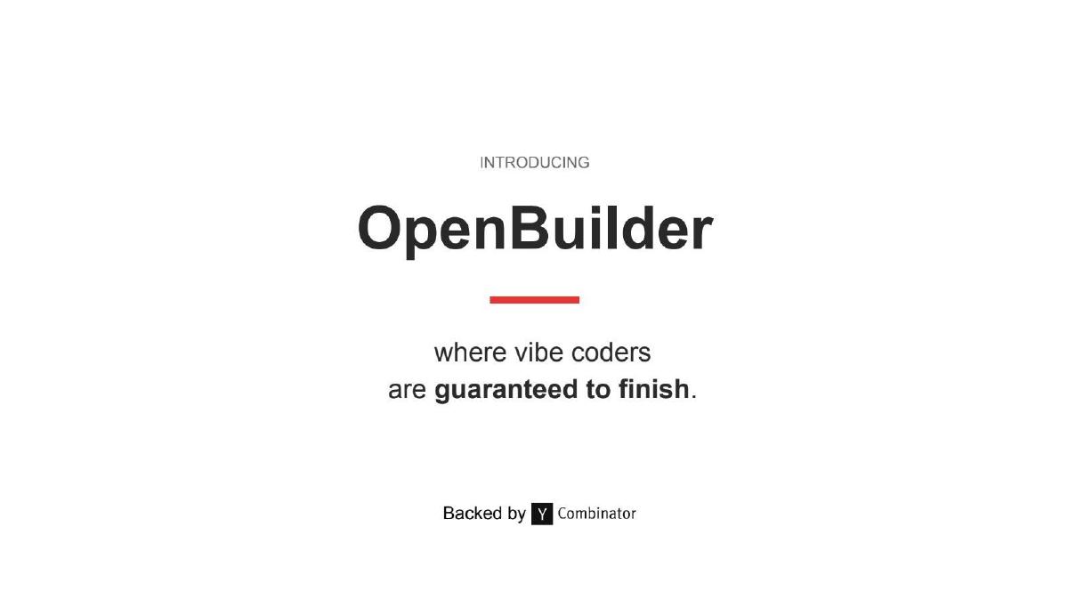 OpenBuilder pitch deck slide 2 of 9