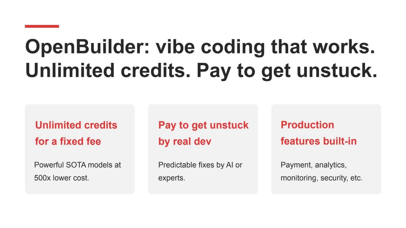 OpenBuilder pitch deck slide 4 of 9
