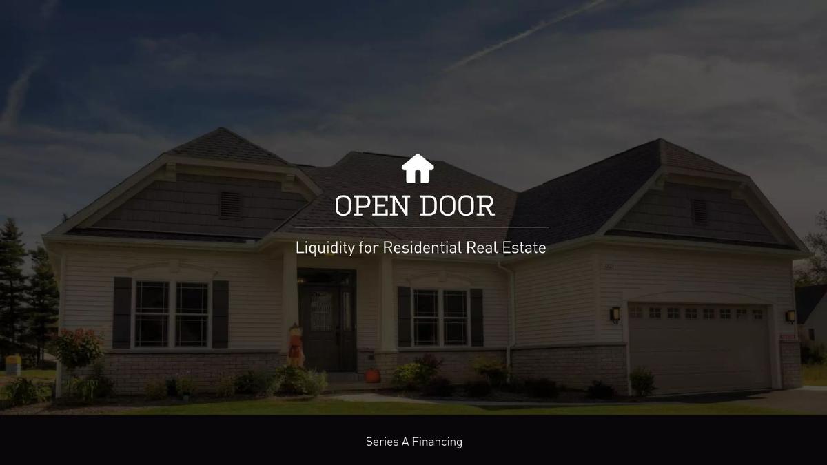 OpenDoor pitch deck slide 1 of 20
