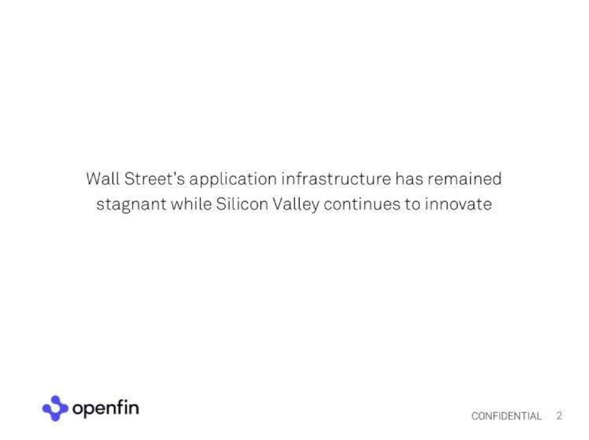OpenFin pitch deck slide 2 of 16