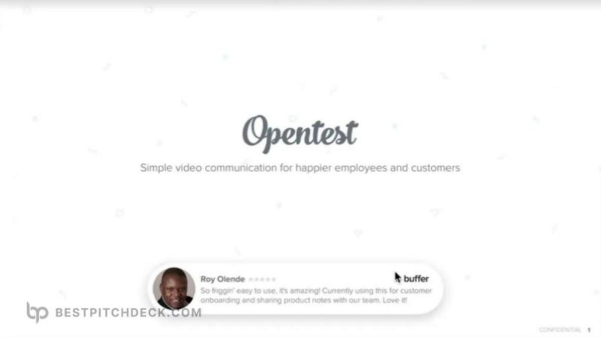 OpenTest (Loom) pitch deck slide 1 of 13