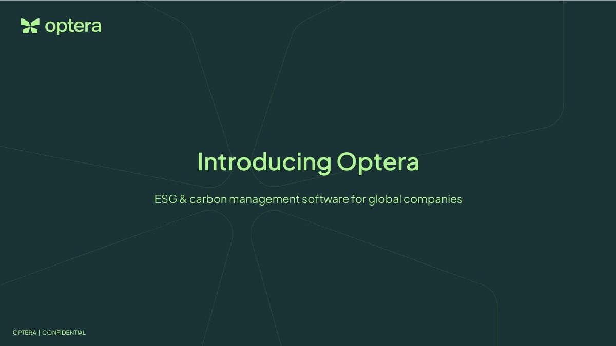 Optera pitch deck slide 1 of 7