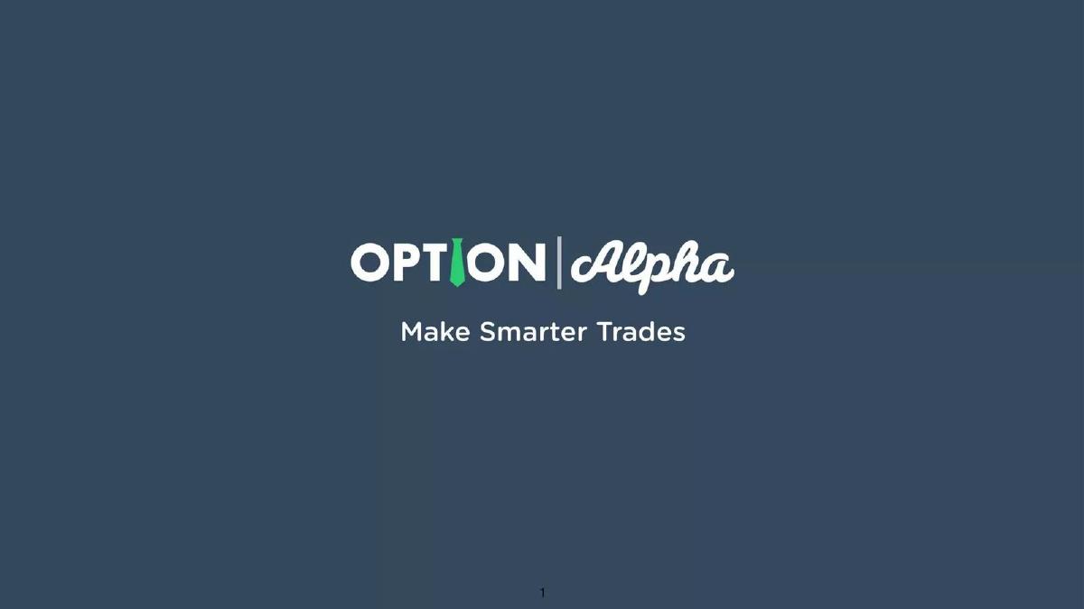 Option Alpha pitch deck slide 1 of 11