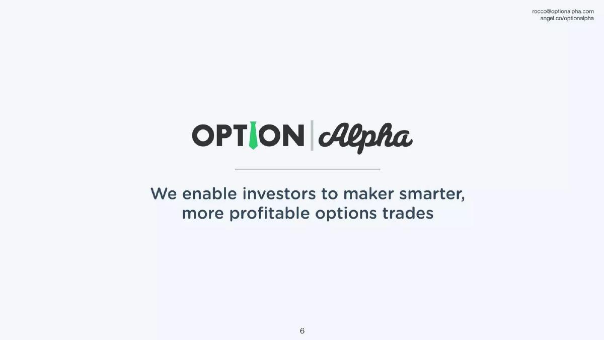 Option Alpha pitch deck slide 6 of 11