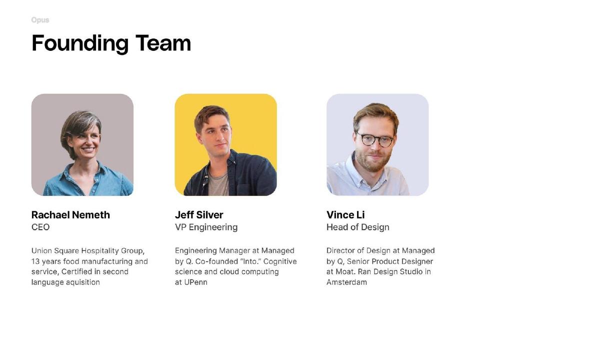 Opus pitch deck slide 2 of 19